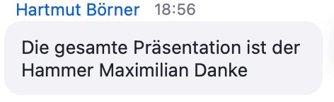 Rückmeldung eines Teilnehmers
